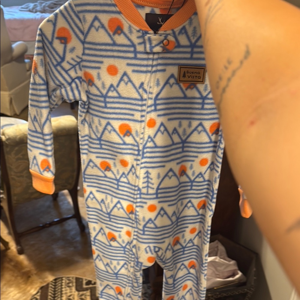 Kids Pajama Set - Blue and Orange